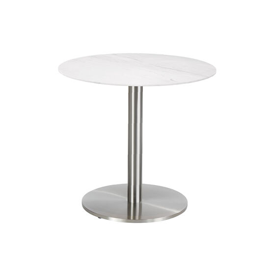 Ronda Single-Pedestal Table Ø 80 Ceramic Marble White