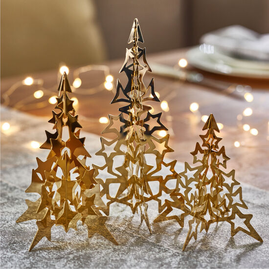 Greve Table Trees Set of 3 gold-plated