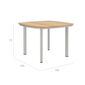 Temper Table Anodised Aluminium 105 x 105 with teak top