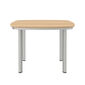 Temper Table Anodised Aluminium 105 x 105 with teak top