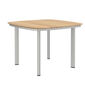 Temper Table Anodised Aluminium 105 x 105 with teak top