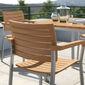 Temper table Anodised Aluminium 105 x 105 with teak top