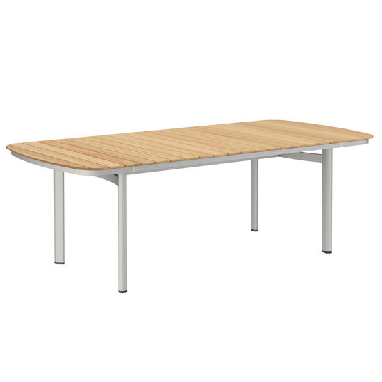 Temper Table Anodised Aluminium 225 x 105 with teak top