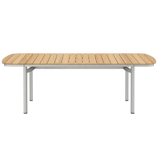 Temper Table Anodised Aluminium 225 x 105 with teak top