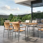 Temper table Anodised Aluminium 255 x 105 with teak top