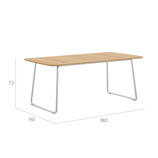 Amari Table 180 x 90 with teak top