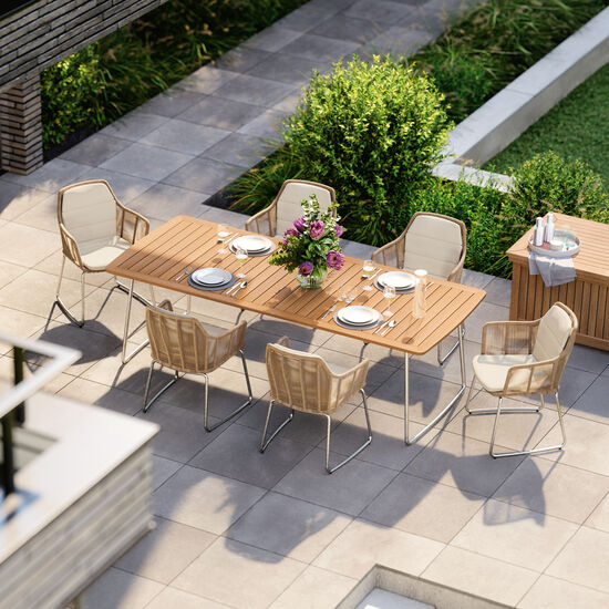 Amari Table 240 x 100 with teak top