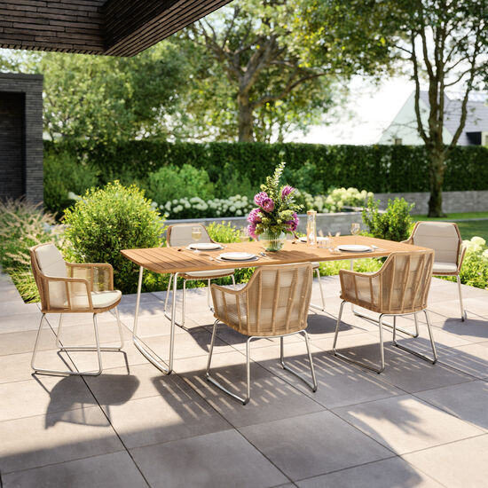 Amari Table 240 x 100 with teak top