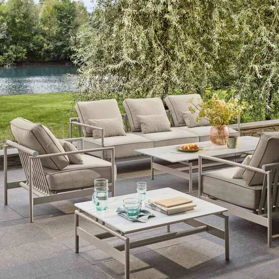 Loreto Three-Seater incl. cushions in the design Sinfonia Gris