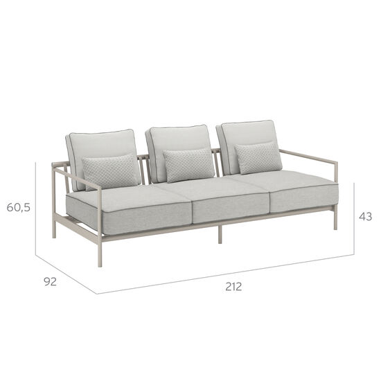 Loreto Three-Seater incl. cushions in the design Sinfonia Gris
