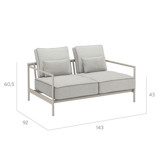 Loreto Two-Seater incl. cushions in the design Sinfonia Gris