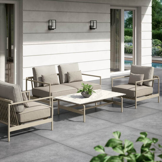 Loreto Armchair incl. cushions in the design Sinfonia Gris