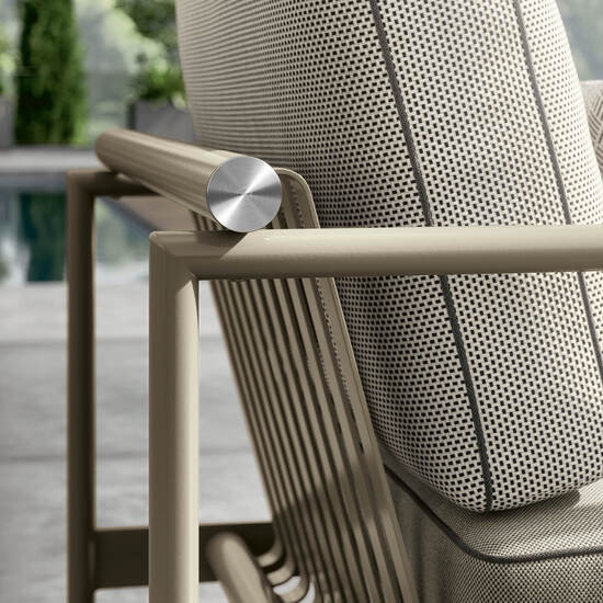 Loreto Armchair incl. cushions in the design Sinfonia Gris