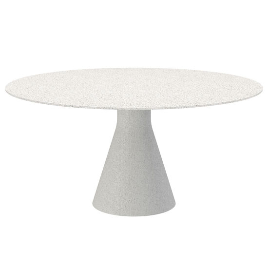 Namur Single-Pedestal Table lightweight concrete round 150 table top terrazzo mosaic