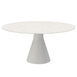 Namur Single-Pedestal Table lightweight concrete round 150 table top terrazzo mosaic