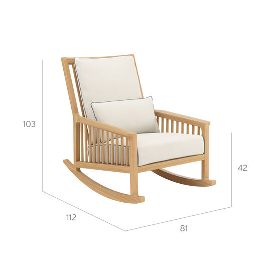 Newhaven Rocking Chair incl. cushion in the design "Linum/seams Indigo"