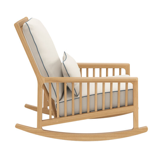 Newhaven Rocking Chair incl. cushion in the design "Linum/seams Indigo"
