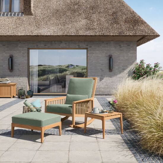 Newhaven Rocking Chair incl. cushion in the design "Mineral/seams Linum"