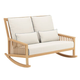 Newhaven Rocking Chair Two-Seater incl. cushion in the design "Linum/seams Indigo"