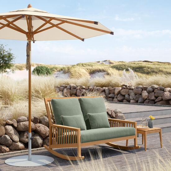 Newhaven Rocking Chair Two-Seater incl. cushion in the design "Mineral/seams Linum"