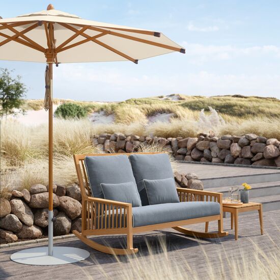 Newhaven Rocking Chair Two-Seater incl. cushion in the design "Indigo/seams Linum"