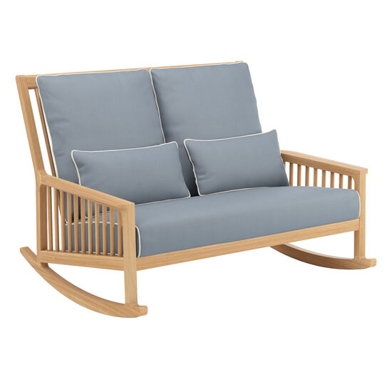 Newhaven Rocking Chair Two-Seater incl. cushion in the design "Indigo/seams Linum"