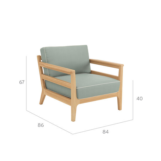 Newhaven Armchair incl. cushion in the design "Mineral/seams Linum"