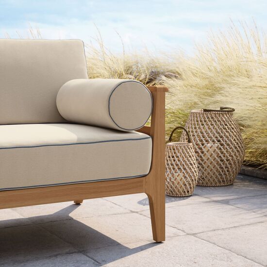 Newhaven Two-Seater incl. cushion in the design "Linum/seams Indigo"