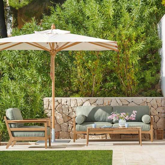 Newhaven Two-Seater incl. cushion in the design "Mineral/seams Linum"