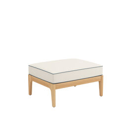 Newhaven Footstool incl. cushion in the design "Linum/seams Indigo"