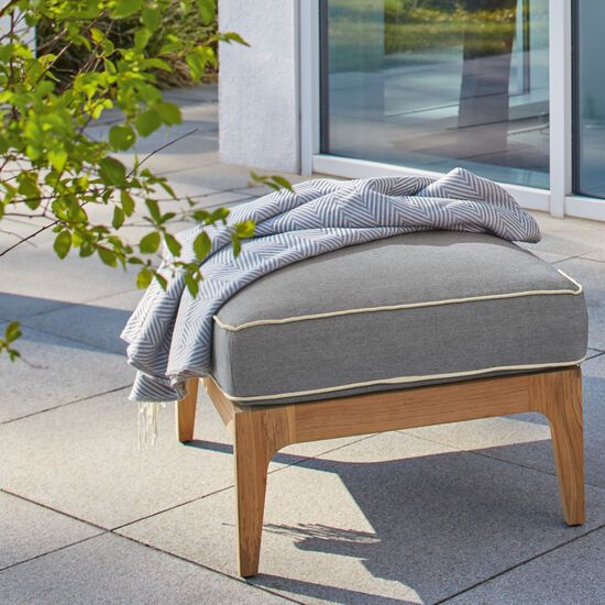 Newhaven Footstool incl. cushion in the design "Indigo/seams Linum"