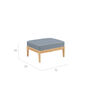 Newhaven Footstool incl. cushion in the design "Indigo/seams Linum"