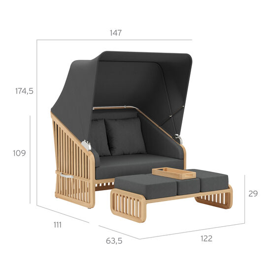 Newcastle Set Medium incl. cushion in the design Anthracite