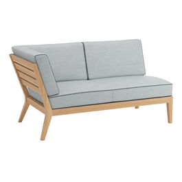 Valencia Lounge Chaise Longue with armrest right in the design "River/seams Baltic"