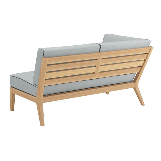 Valencia Lounge Chaise Longue with armrest right in the design "River/seams Baltic"