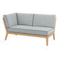 Valencia Lounge Chaise Longue with armrest right in the design "River/seams Baltic"