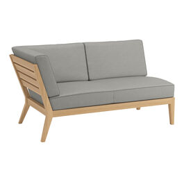 Valencia Lounge Chaise Longue with armrest right in the design "Stone/seams Taupe"