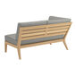 Valencia Lounge Chaise Longue with armrest right in the design "Stone/seams Taupe"