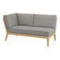 Valencia Lounge Chaise Longue with armrest right in the design "Stone/seams Taupe"