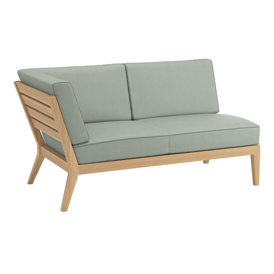 Valencia Lounge Chaise Longue with armrest right in the design "Mineral/seams Taupe"