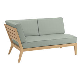 Valencia Lounge Chaise Longue with armrest right in the design "Mineral/seams Taupe"