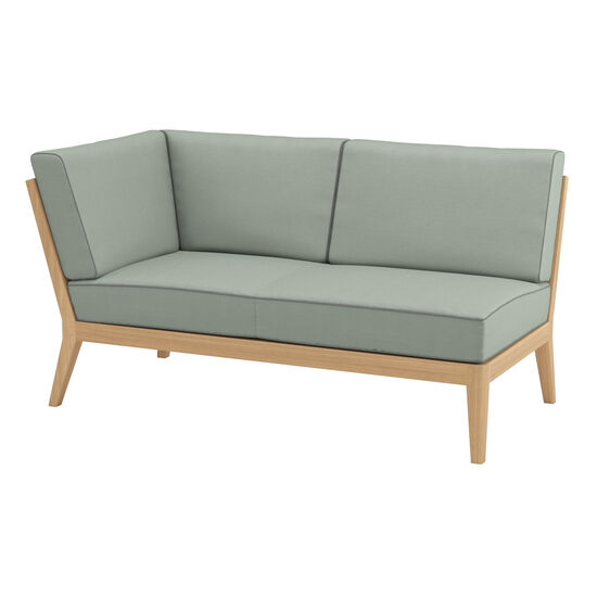 Valencia Lounge Chaise Longue with armrest right in the design "Mineral/seams Taupe"