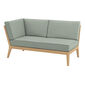 Valencia Lounge Chaise Longue with armrest right in the design "Mineral/seams Taupe"