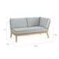 Valencia Lounge Chaise Longue with armrest left in the design "River/seams Baltic"