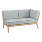 Valencia Lounge Chaise Longue with armrest left in the design "River/seams Baltic"