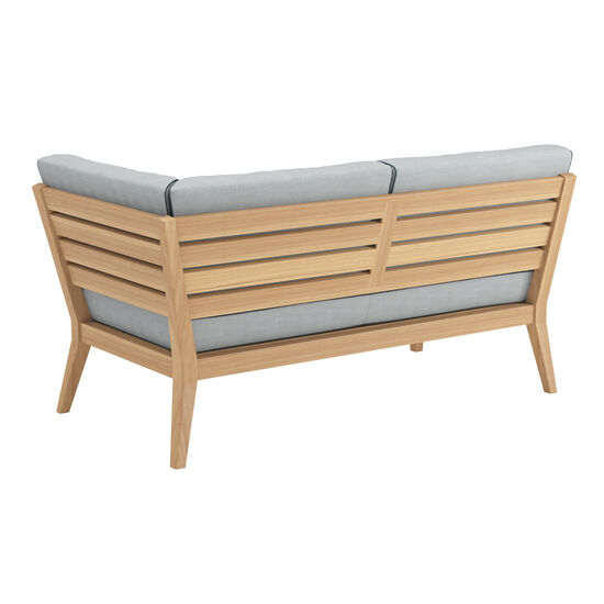 Valencia Lounge Chaise Longue with armrest left in the design "River/seams Baltic"