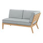 Valencia Lounge Chaise Longue with armrest left in the design "River/seams Baltic"
