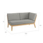 Valencia Lounge Chaise Longue with armrest left in the design "Stone/seams Taupe"