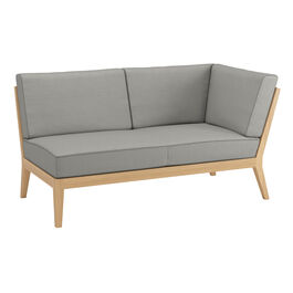 Valencia Lounge Chaise Longue with armrest left in the design "Stone/seams Taupe"