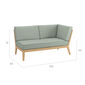 Valencia Lounge Chaise Longue with armrest left in the design "Mineral/seams Taupe"
